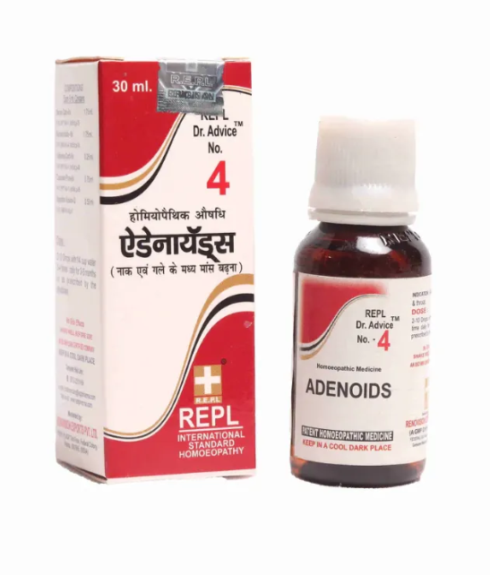 REPL Dr. Advice No.4 Adenoids Drops homeopathic medicine for adenoids and throat congestion