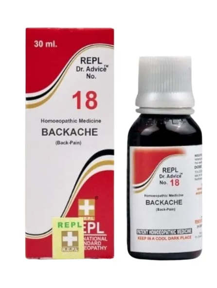 REPL Dr. Advice No.18 Backache Drops homeopathic relief for back pain and stiffness