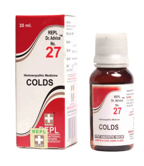 REPL Dr. Advice No.27 Colds Drops homeopathic medicine for sneezing, nasal discharge, and congestion