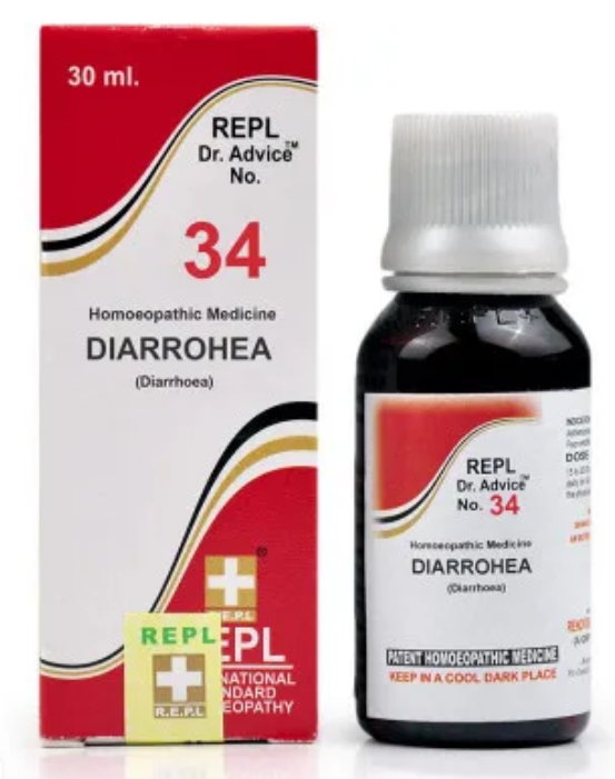 REPL Dr. Advice No.34 Diarrohea Drops homeopathic medicine for diarrhoea and stomach upset