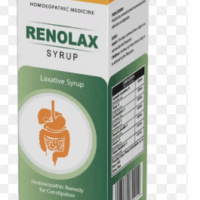 Bottle of REPL Renolax Syrup for natural constipation and digestive relief