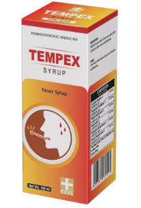 Bottle of Repl Tempex Syrup – Homoeopathic remedy for fever and body aches