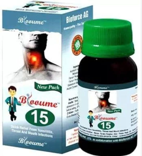 Bioforce Blooume 15 Fiebrisan Drop for natural throat discomfort and tonsillitis relief