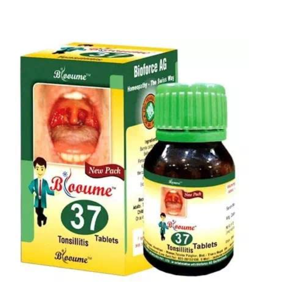 “Blooume 37 Tonsils Tablet for throat pain, enlarged tonsils and inflammation relief”