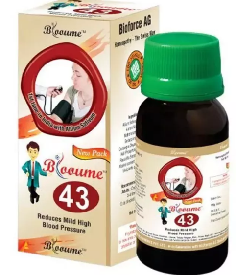 "Blooume 43 Syrup homeopathic remedy for headache and pressure support"