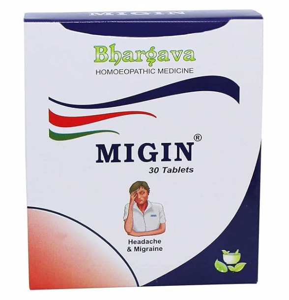 Bhargava Migin Tablets – Homeopathic Remedy for Migraine and Severe Headache Relief