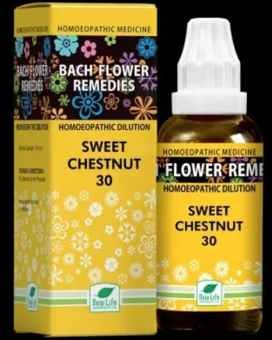 New Life Bach Flower Sweet Chestnut 30 remedy for emotional despair and mental relaxation