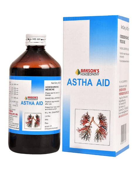 Bakson’s Astha Aid Syrup for cough, throat irritation and bronchial support