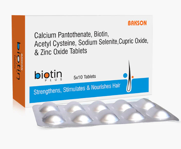 Bakson’s Biotin Plus Tablets for hair, skin, nails and cellular protection