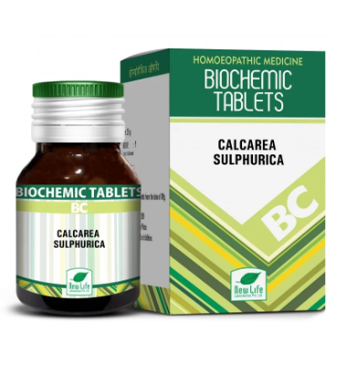 New Life Calcarea Sulphurica Biochemic Tablets for skin healing and respiratory relief