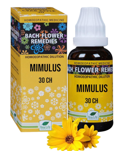 New Life Bach Flower Mimulus 30 for fear relief and emotional confidence