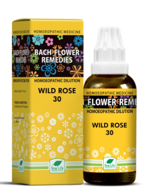 New Life Bach Flower Wild Rose 30 remedy for emotional renewal and motivation