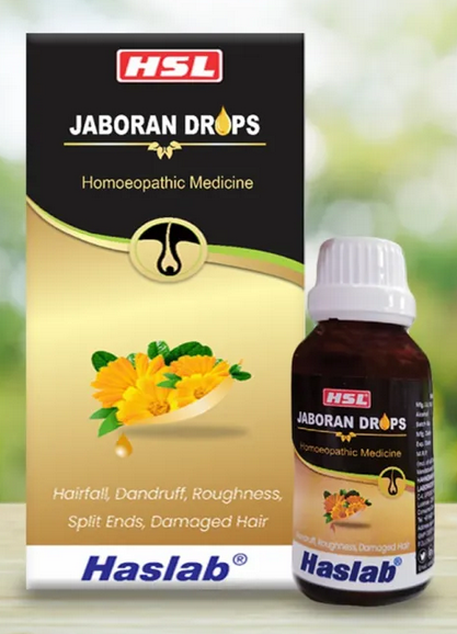 Haslab Jaboran Drops bottle – natural homeopathic remedy for hair fall and dandruff control