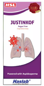 Haslab Justinkof SF Cough Syrup Bottle and Packaging