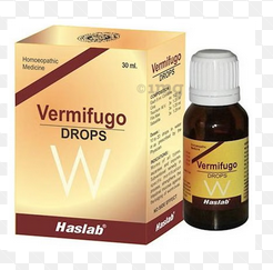 Haslab Vermifugo Drop bottle and packaging – natural homeopathic remedy for intestinal worms and gut health
