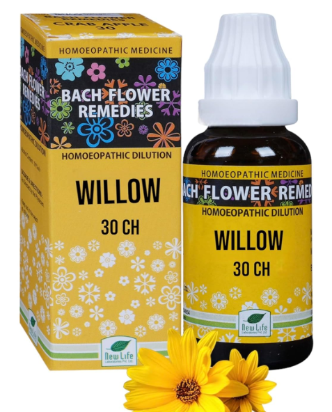 New Life Bach Flower Willow 30 for releasing resentment and restoring emotional positivity
