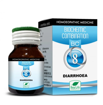 New Life Bio Combination No.8 Diarrhoea tablets for loose stools and digestive relief