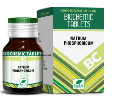 New Life Natrum Phosphoricum Biochemic Tablets 12X for uric acid and digestion support