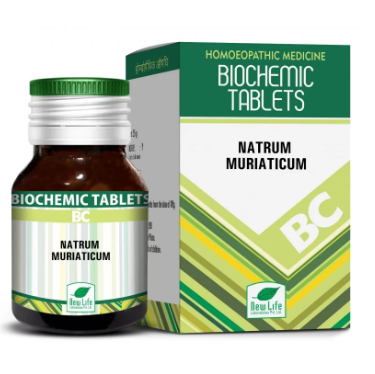 New Life Natrum Muriaticum Biochemic Tablet 6X for headache, skin and digestive health