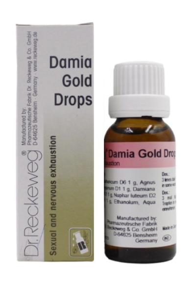 Dr. Reckeweg Damia Gold Drops for general weakness and vitality support