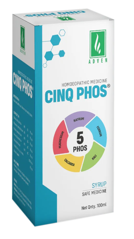 Adven Cinq Phos Syrup 450 ml for nerve weakness fatigue digestion vitality