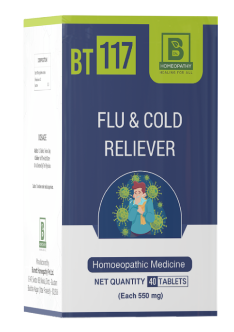 Burnett BT117 Flu and Cold Reliever Tablets for cough cold and flu