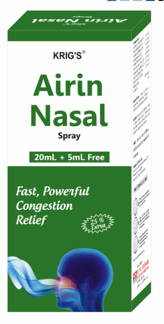 Krigs Airin Nasal Spray for nasal congestion and sinus relief