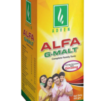 Adven Alfa-G Malt Tonic 450 gm with ginseng alfalfa for energy digestion vitality