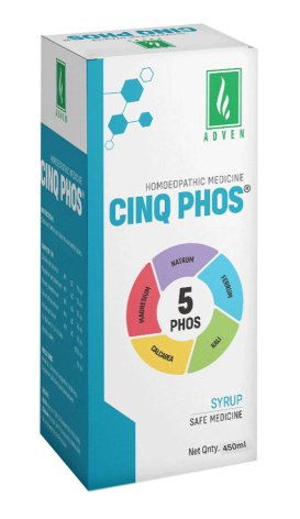 Adven Cinq Phos Syrup 450 ml for nerve weakness fatigue digestion vitality