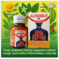 St. George’s Allergenol-B Tablets for bronchitis and thick mucus cough relief