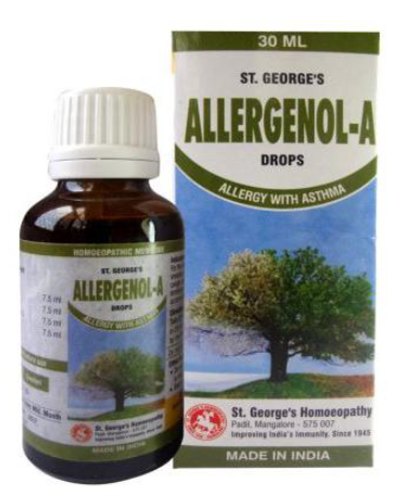 St. George’s Allergenol-A homeopathic drops for allergic sneezing and cough relief