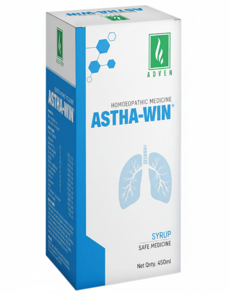 Adven Astha-Win Syrup 450 ml for wheezing breathlessness cough relief