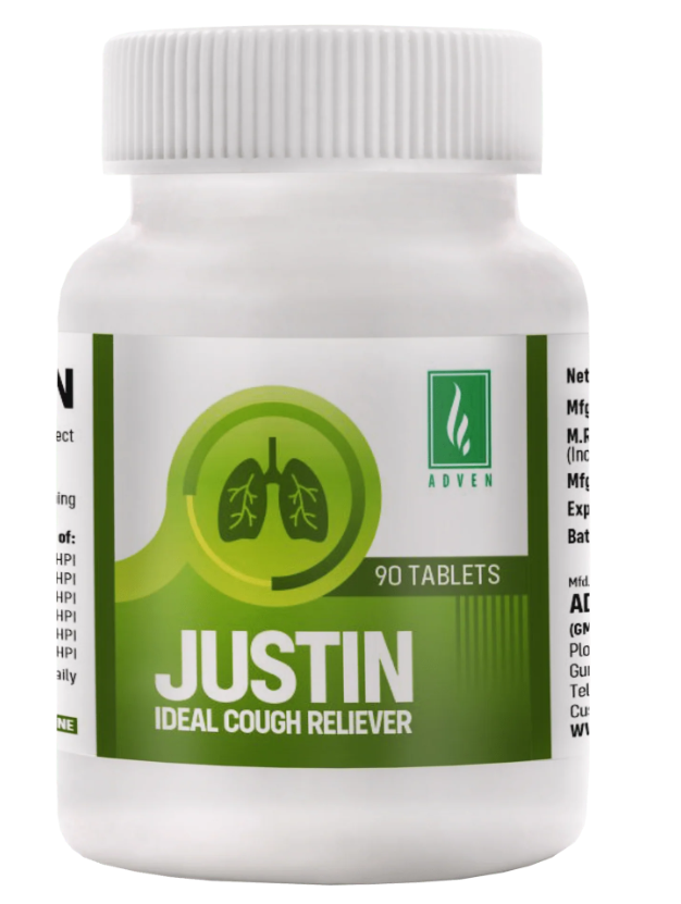 Adven Justin Tablets for dry and productive cough relief