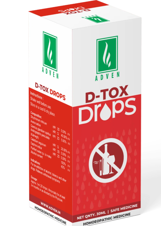 Adven D-Tox Drops for alcohol tobacco addiction support