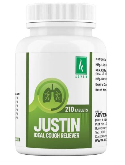 Adven Justin Tablets for dry and productive cough relief