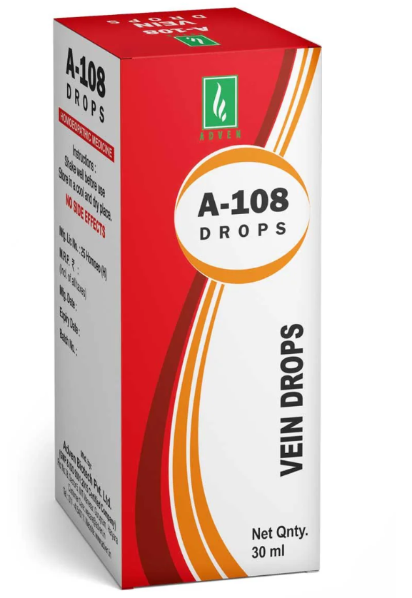 Adven A-108 Vein Drops for varicose veins and venous health support