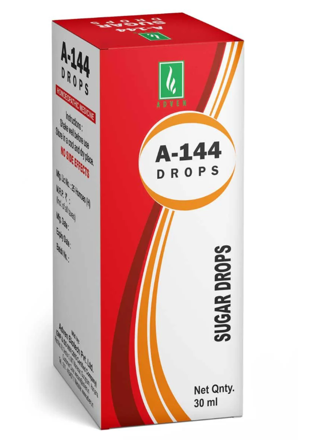 Adven A-144 Sugar Drops for weakness, nerve support, and metabolic wellness