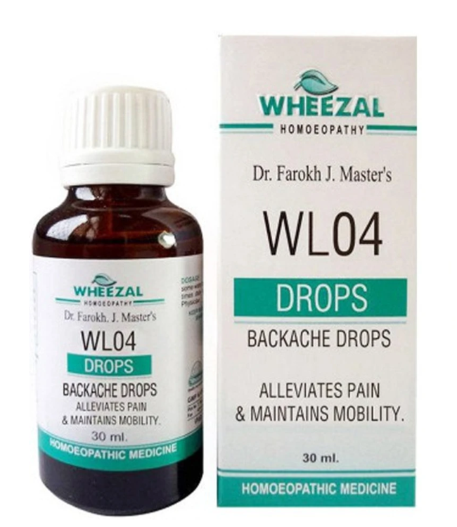 Wheezal WL04 Backache Drops for back pain relief and spinal comfort support