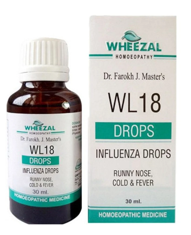 Wheezal WL18 Influenza Drops for flu symptom relief and respiratory comfort