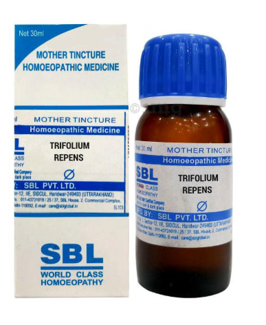 SBL Trifolium Repens Q 100ml homeopathic mother tincture bottle