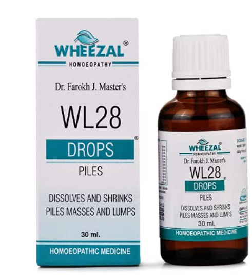Wheezal WL28 Piles Drops for hemorrhoid relief and anal comfort support