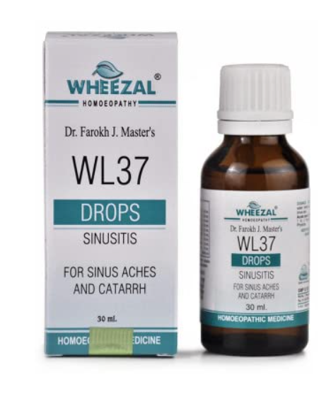 Wheezal WL37 Sinusitis Drops for sinus congestion and nasal relief support