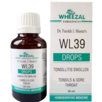 Wheezal WL39 Tonsillitis Swollen Drops for sore throat and tonsil swelling support