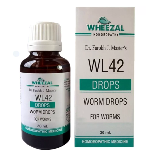 Wheezal WL42 Worm Drops for intestinal worm relief and digestive health support