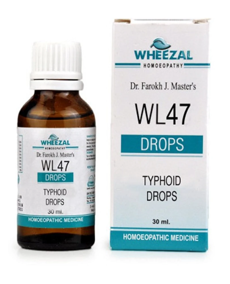 Wheezal WL47 Typhoid Drops for fever recovery and weakness relief support
