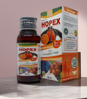 Radient HOPEX Syrup homeopathic medicine for whooping cough, chest congestion and cough relief in children