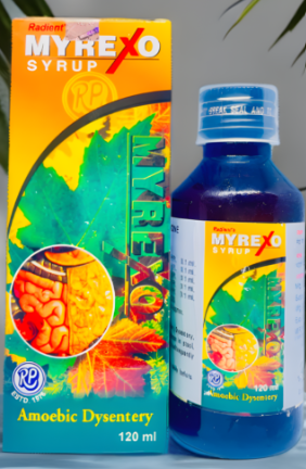 Radient MYREXO Syrup homeopathic digestive support syrup for bowel balance and intestinal wellness