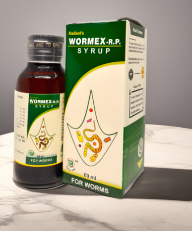 Radient WORMEX-R.P. Syrup homeopathic intestinal support syrup for digestive wellness and recovery