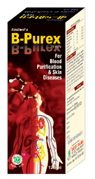 Radient B-PUREX Plain Syrup for pimples, healthy skin, itching relief, and skin wellness support