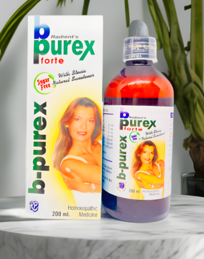 Radient B-PUREX Forte Sugar Free Syrup for skin tone balance and healthy-looking skin support